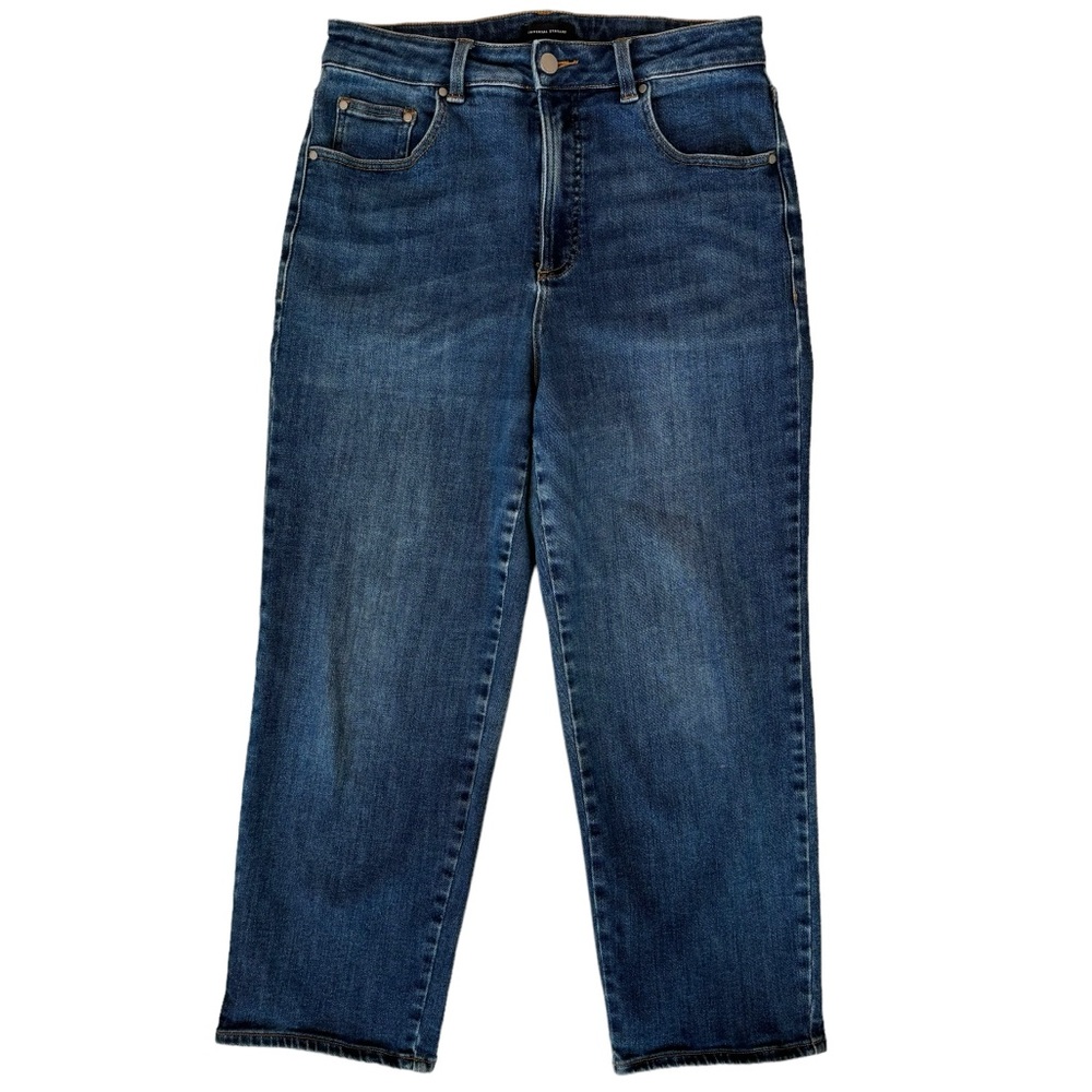 Universal Standard Donna High Rise Curve Straight Leg Jeans Stonewash Indigo